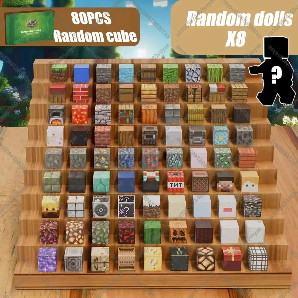 Magnetic Building Blocks Mine World Magnet Cube Set for Boy Girl Kid Age 3+ DIY Model Children Stem STEM Sensory Toy Gift